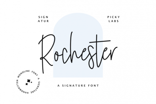Rochester Signature Font Business Purpose