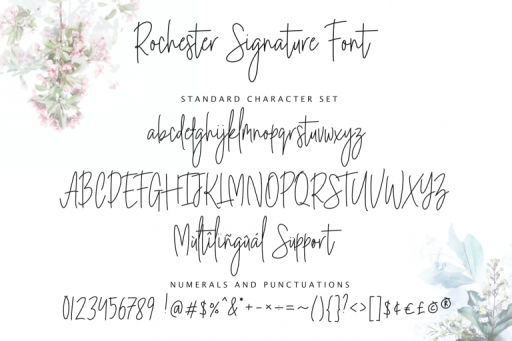 Rochester Signature Font Business Purpose