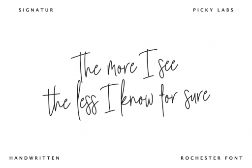 Rochester Signature Font Business Purpose