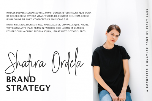 Rochester Signature Font Business Purpose