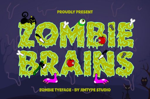 Zombie Brains Font - Halloween Font From Jimtype Studio