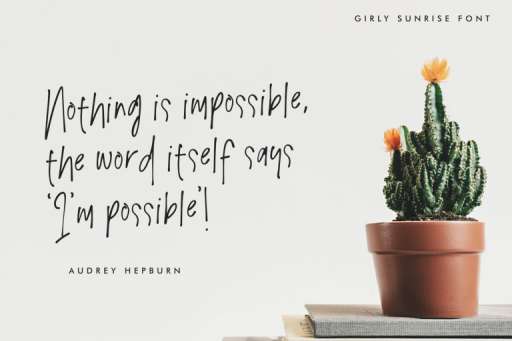 Girly Sunrise - Font Commercial Use From Jimtype Studio