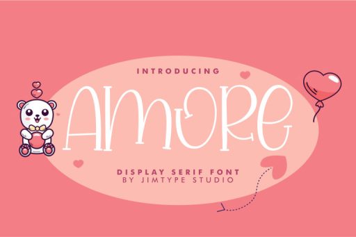 Amore Font - Display Serif Cute Font from Jimtype Studio