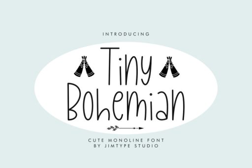 Tiny Bohemian - Tall and Skinny Farmhouse Font from Jimtype Studio