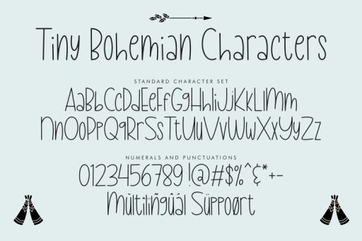 Tiny Bohemian - Tall and Skinny Farmhouse Font from Jimtype Studio