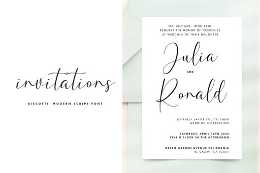 Biscotti Script Font - Wedding Business Font from Jimtype Studio