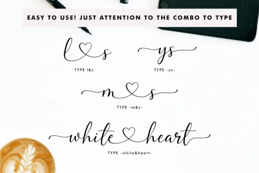 White Heart - Wedding Branding Font from Jimtype Studio
