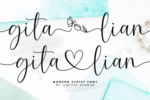 Gita Lian - Wedding Branding Font from Jimtype Studio