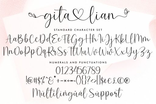 Gita Lian - Wedding Branding Font from Jimtype Studio