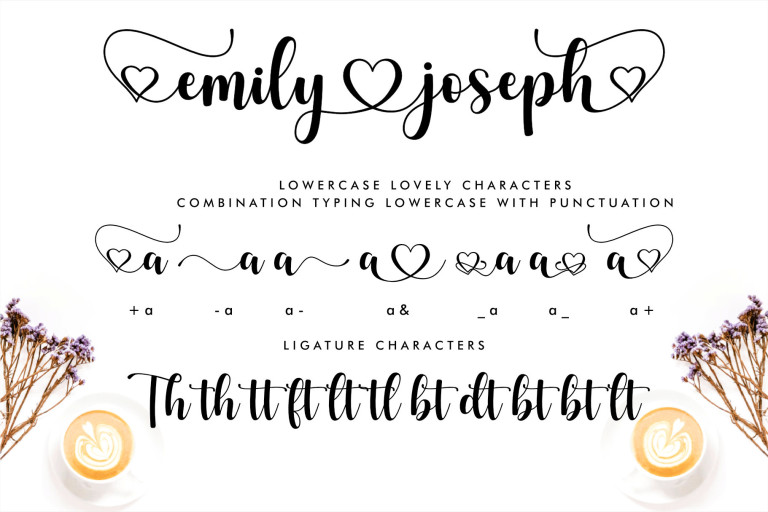 Emily Joseph - Wedding Branding Font from Jimtype Studio