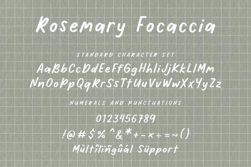 Rosemary Focaccia - Handmade Marker Font from Jimtype Studio