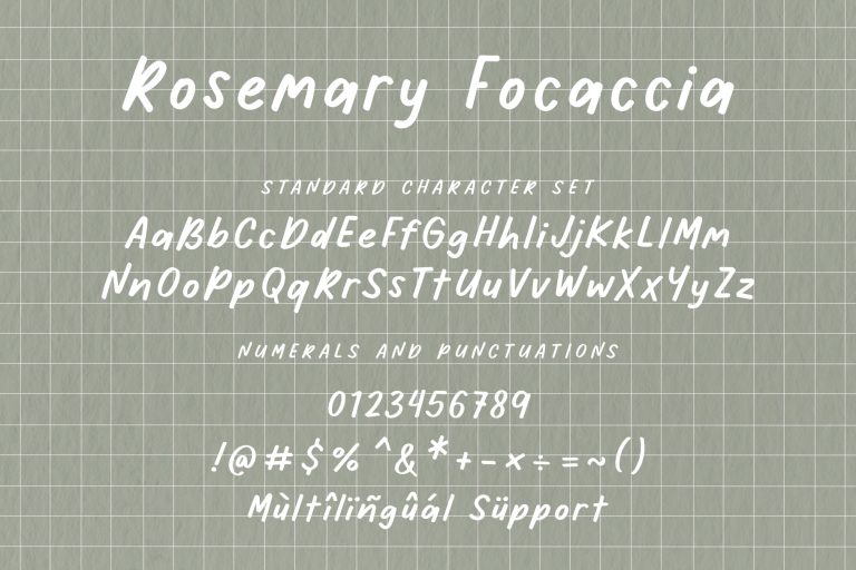 Rosemary Focaccia - Handmade Marker Font from Jimtype Studio