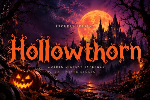 Hollowthorn — A Gothic Horror-Style Display Font From Jimtype Studio