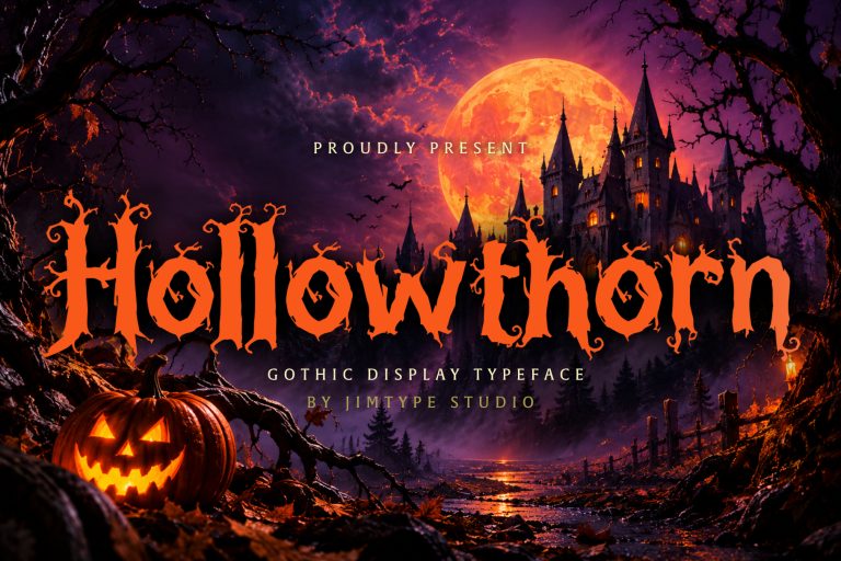 Hollowthorn — A Gothic Horror-Style Display Font From Jimtype Studio